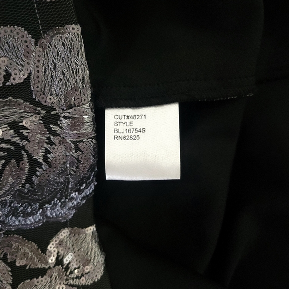 Tadashi Shoji Kala Sheer Mesh Floral Sequin Embroidered Mini Dress - Picture 10 of 16